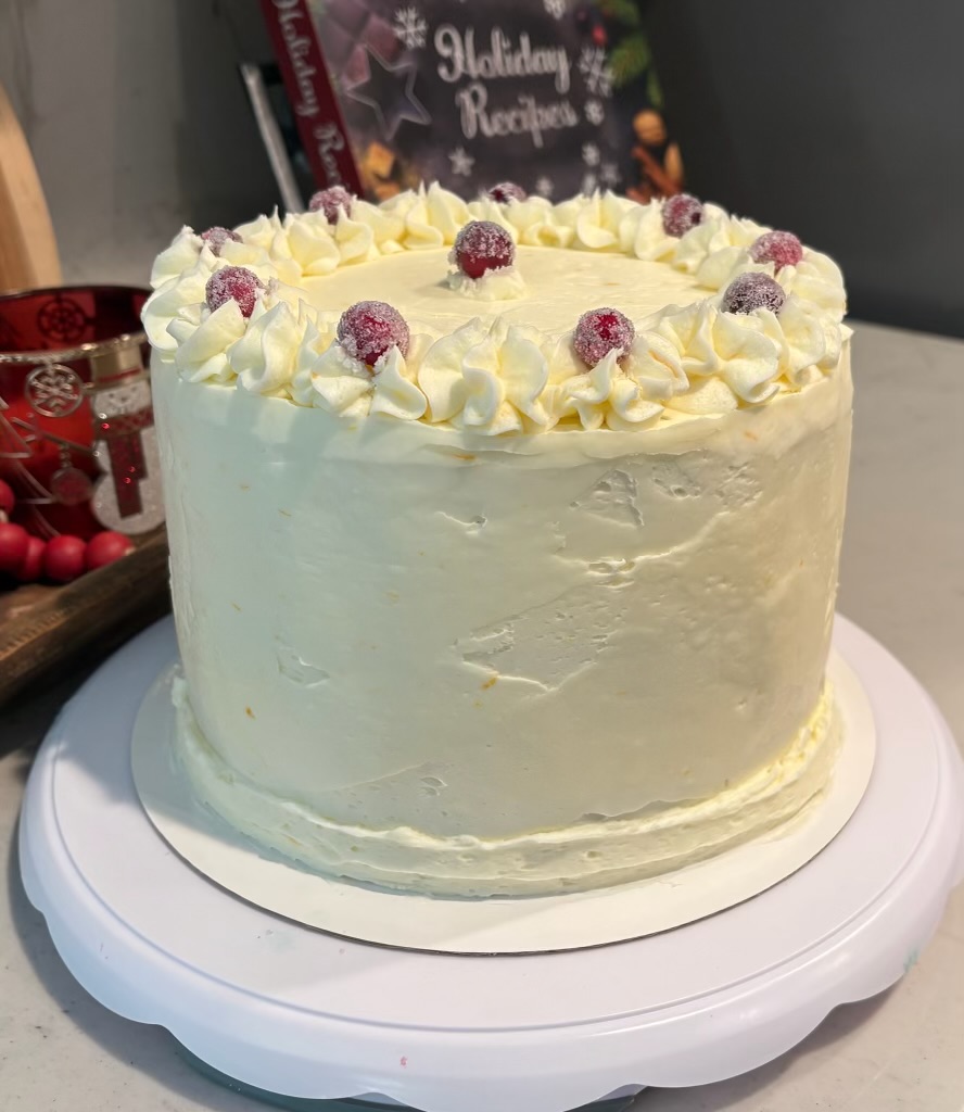 Cranberry orange layer cake