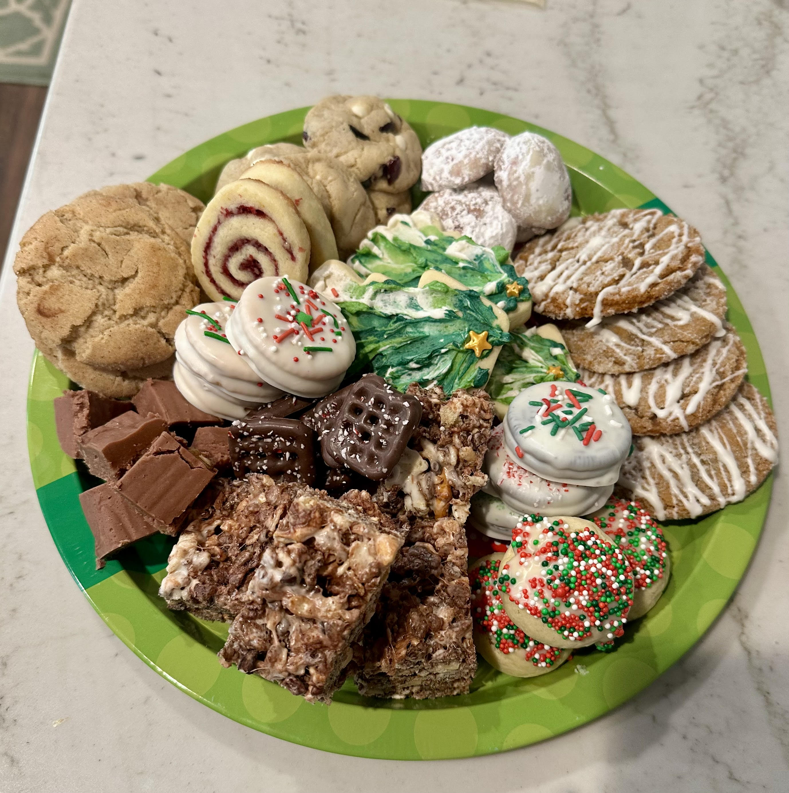 Assorted baked treats in a gift box